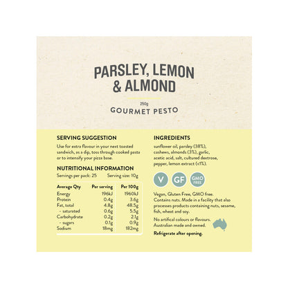 Rare Bear Parsley Lemon & Almond Pesto - 250g