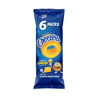 Cheezels Cheese Chips Multipack Lunch Box School Snacks 6 Pack - 114g