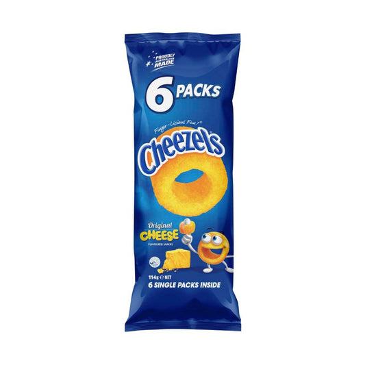 Cheezels Cheese Chips Multipack Lunch Box School Snacks 6 Pack - 114g
