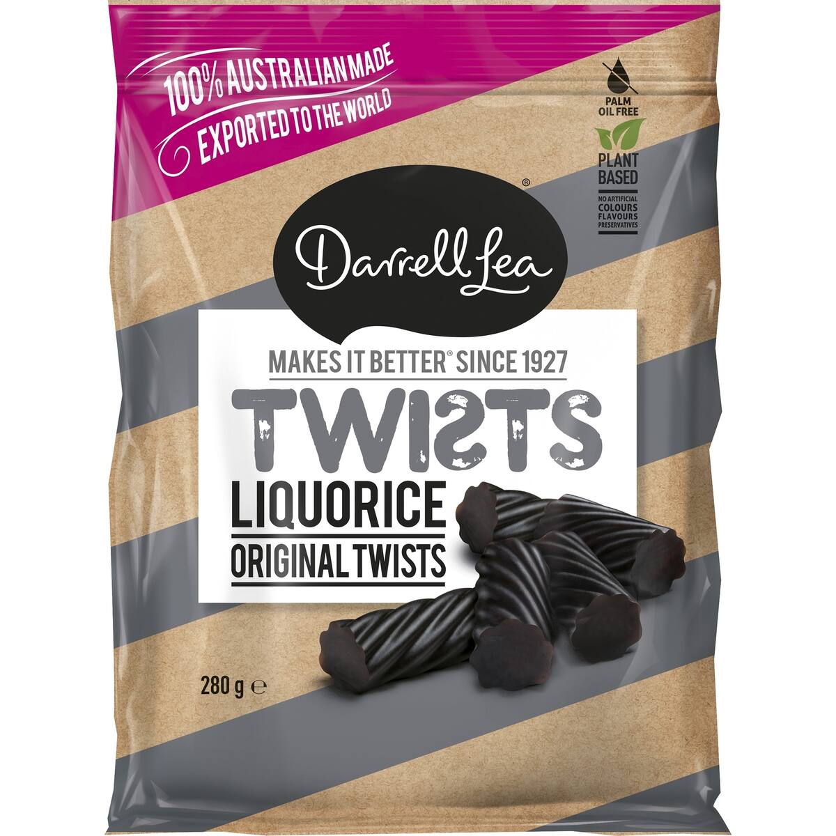 Darrell Lea Liquorice Twists 280g