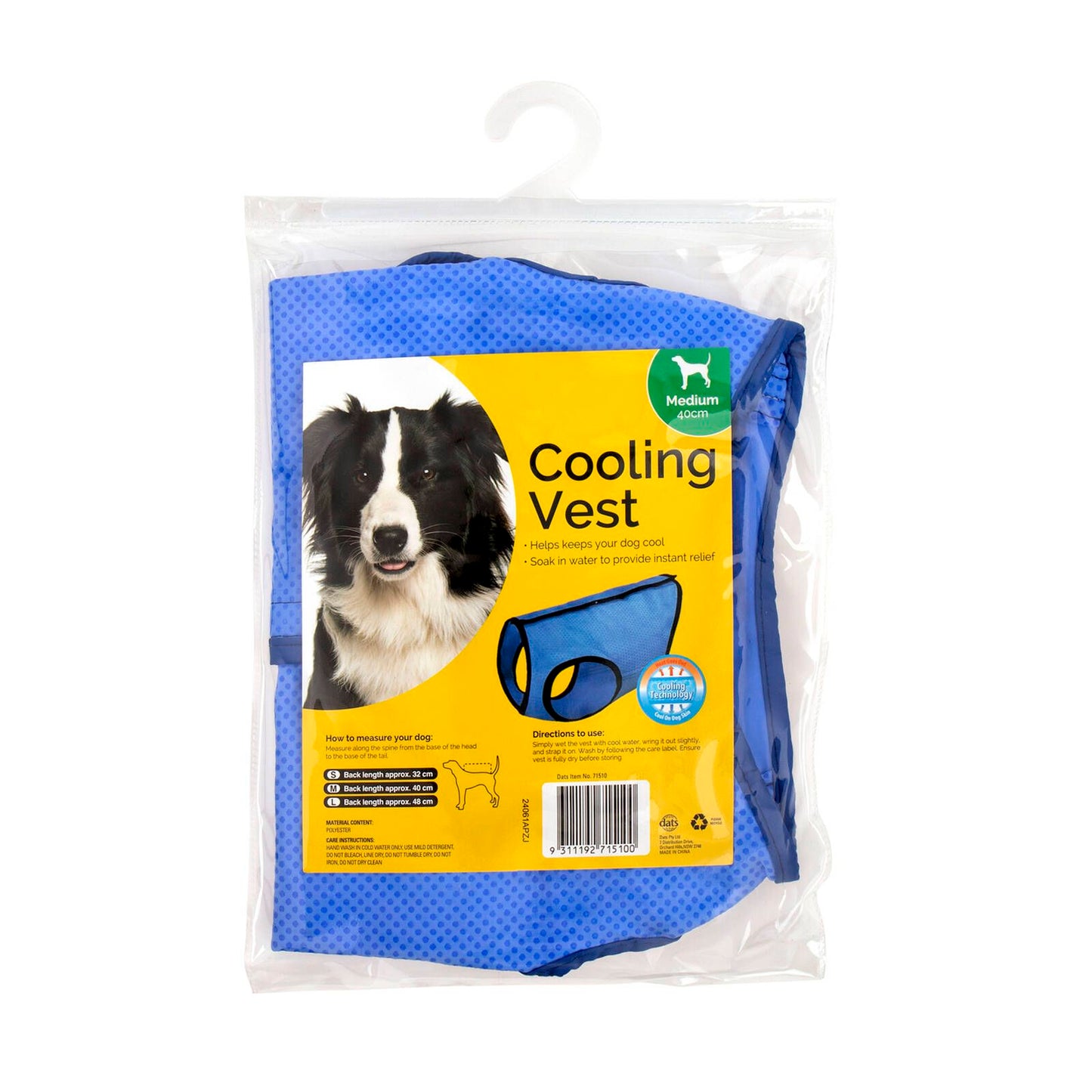 Dats Medium Dog Cooling Vest - 40cm