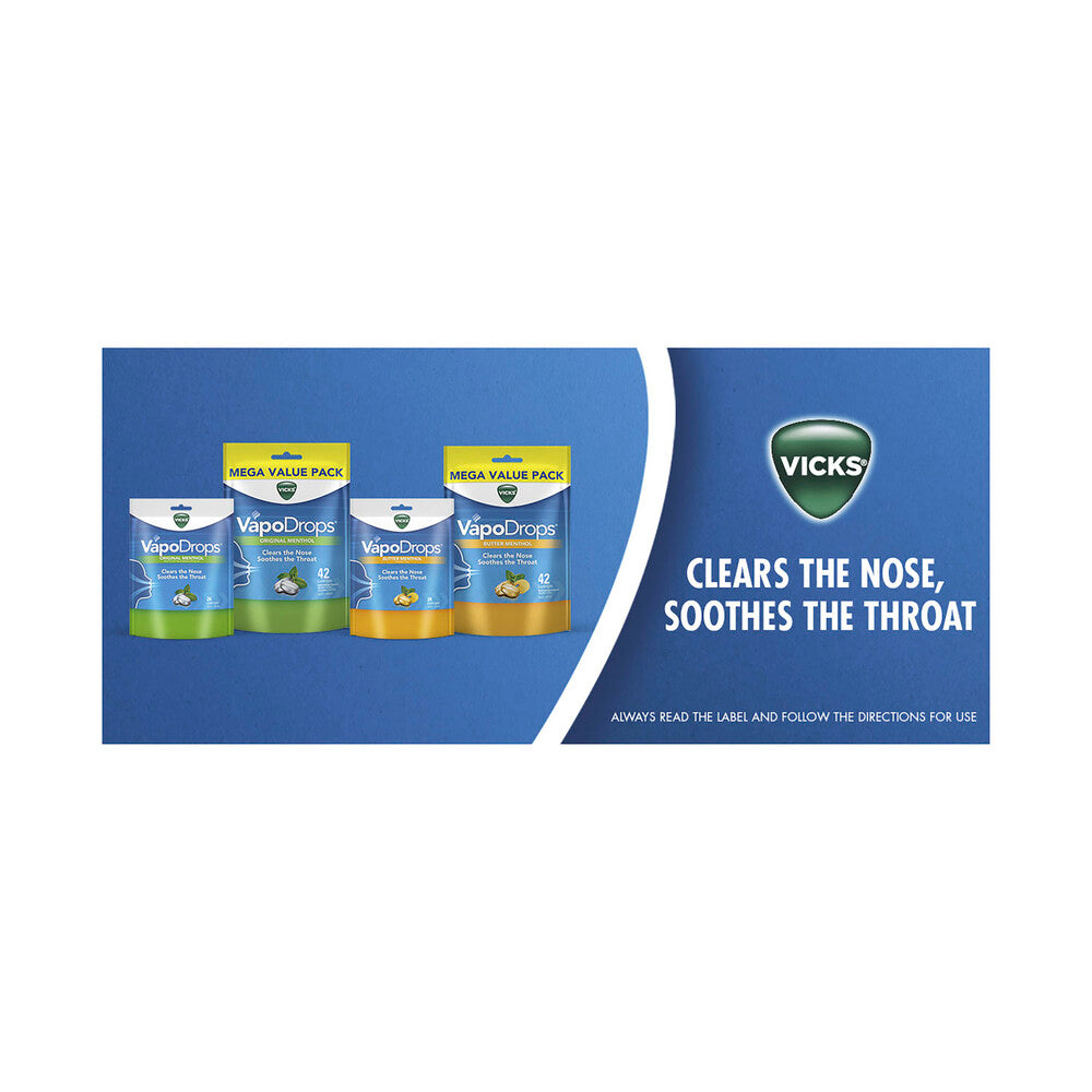 Vicks Vapodrops Original Menthol Lozenges - 24 pack