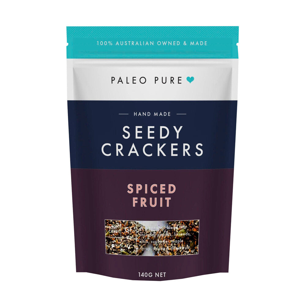 Paleo Pure Seedy Crackers Spiced Fruit - 140g