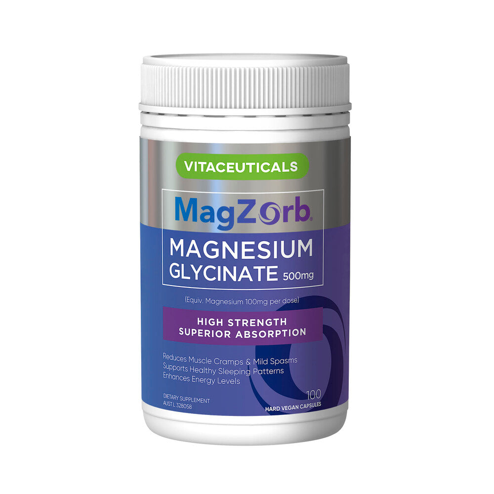 Vitaceuticals Magzorb Magnesium Glycinate Tablets 500mg - 100 pack