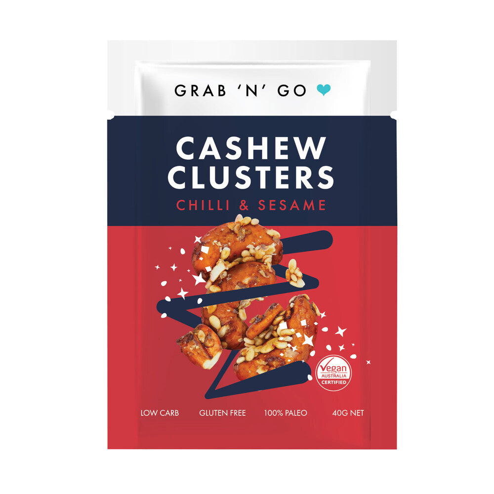 Grab & Go Cashew Clusters Chilli & Sesame - 40g