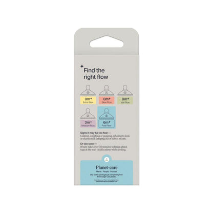 Tommee Tippee Natural Start Baby Bottle Teats Fast Flow 6months+ - 2 pack