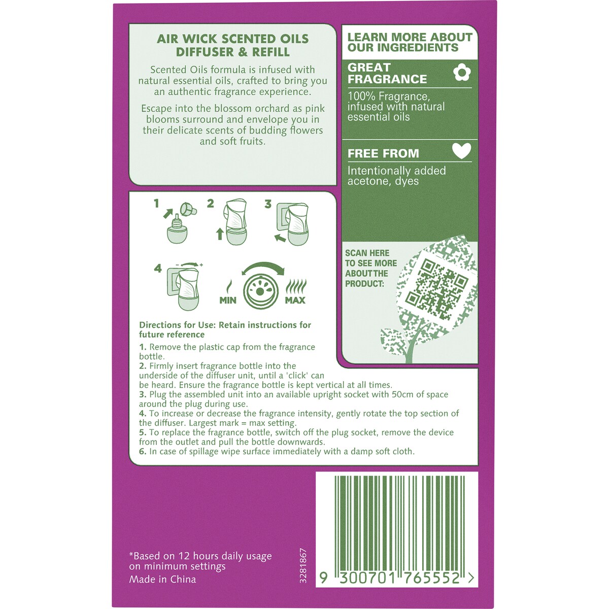 Air Wick Pure Cherry Blossom Plug-In Diffuser 19mL