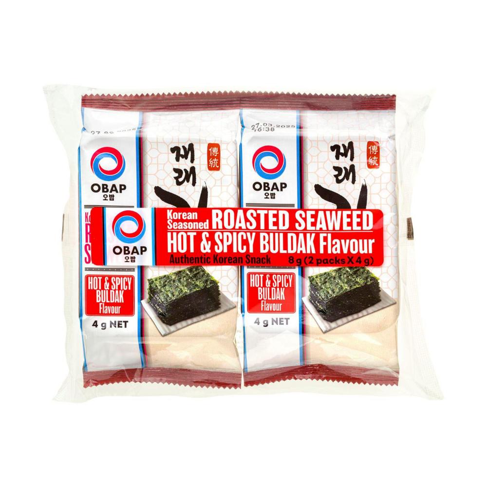 Obap Roasted Seaweed Hot & Spicy Twin Pack - 8g