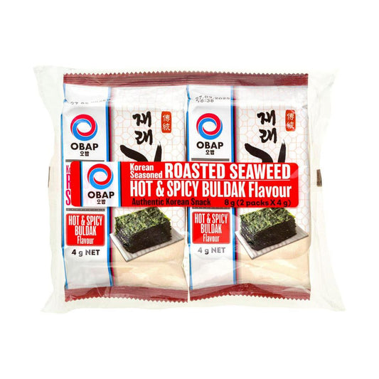 Obap Roasted Seaweed Hot & Spicy Twin Pack - 8g