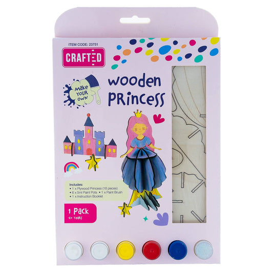 Crafted Princess Wooden Puzzle Kit - 18 Pieces - 195 x 305mm