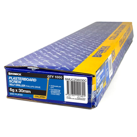 Bremick Collated Screw - 6g x 30mm - Zinc Yellow - 1000 Pack