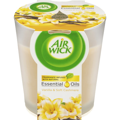Air Wick Essential Oils Candle Vanilla & Soft Cashmere Each