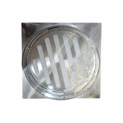Kinetic 100mm Chrome Brass Square Floor Grate - Modern Design - Durable