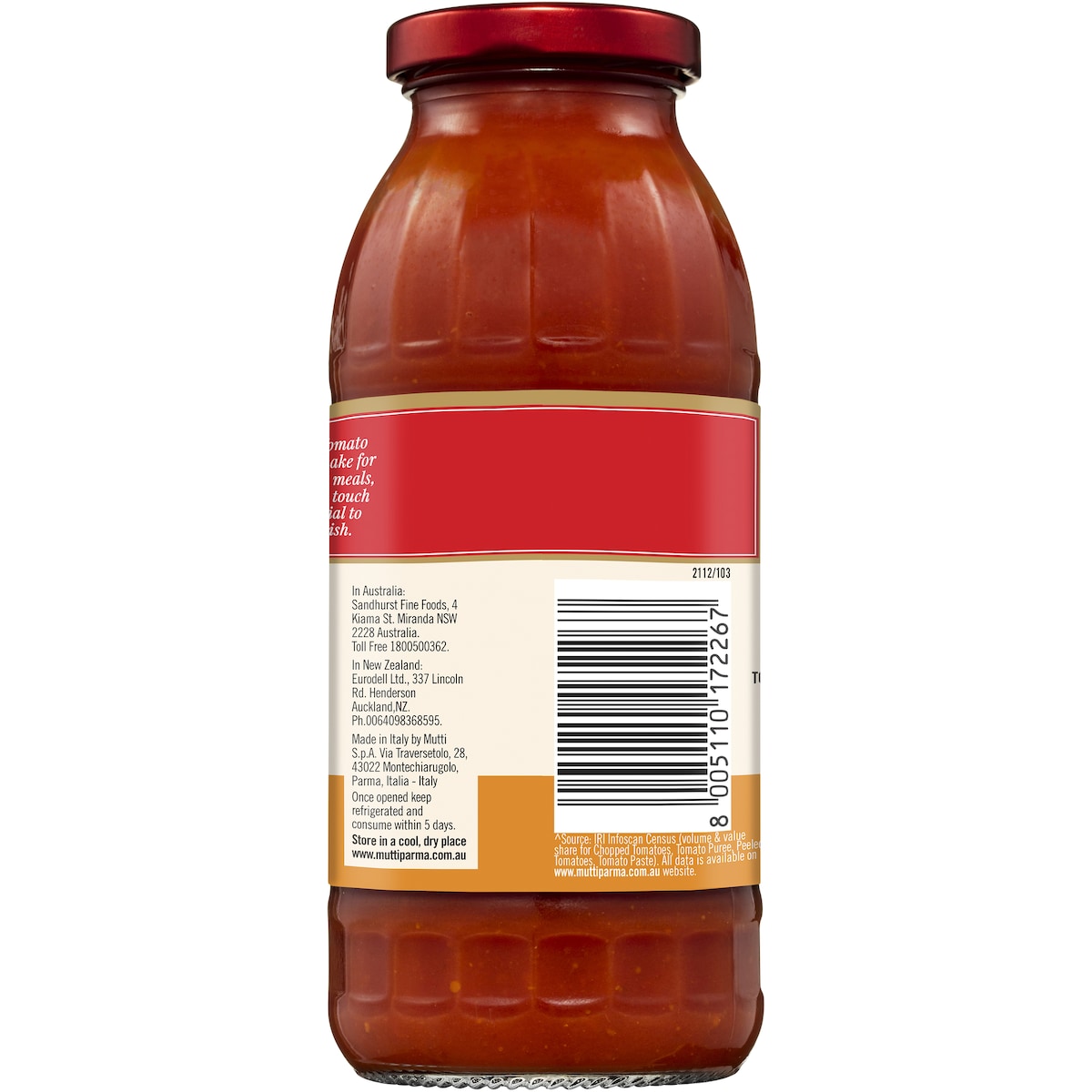 Mutti Sugo Semplice Pasta Sauce Parmesan 400g