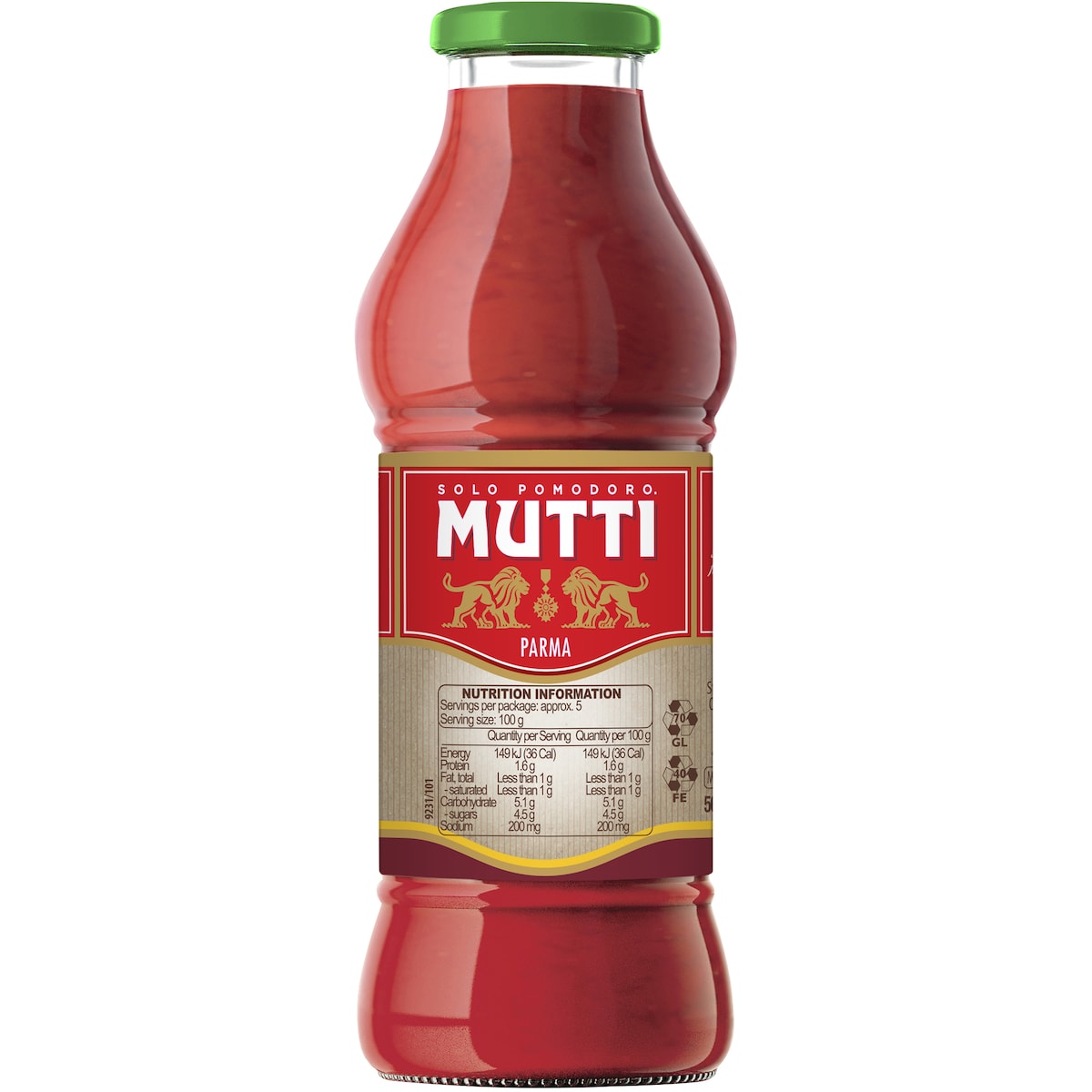 Mutti Organic Passata Tomato Puree 560g