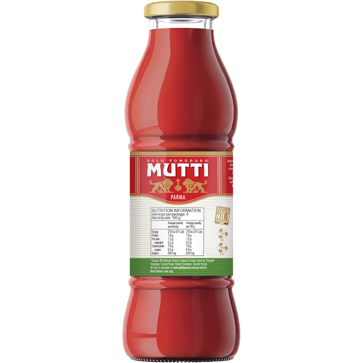 Mutti Cherry Tomato Passata Tomato Puree Gastronomia 400g