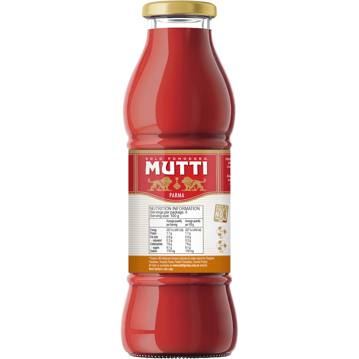 Mutti Baby Roma Passata Tomato Puree Gastronomia 400g