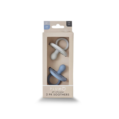 Plum Silicone Soother Steel Blue / Ash - 2 pack