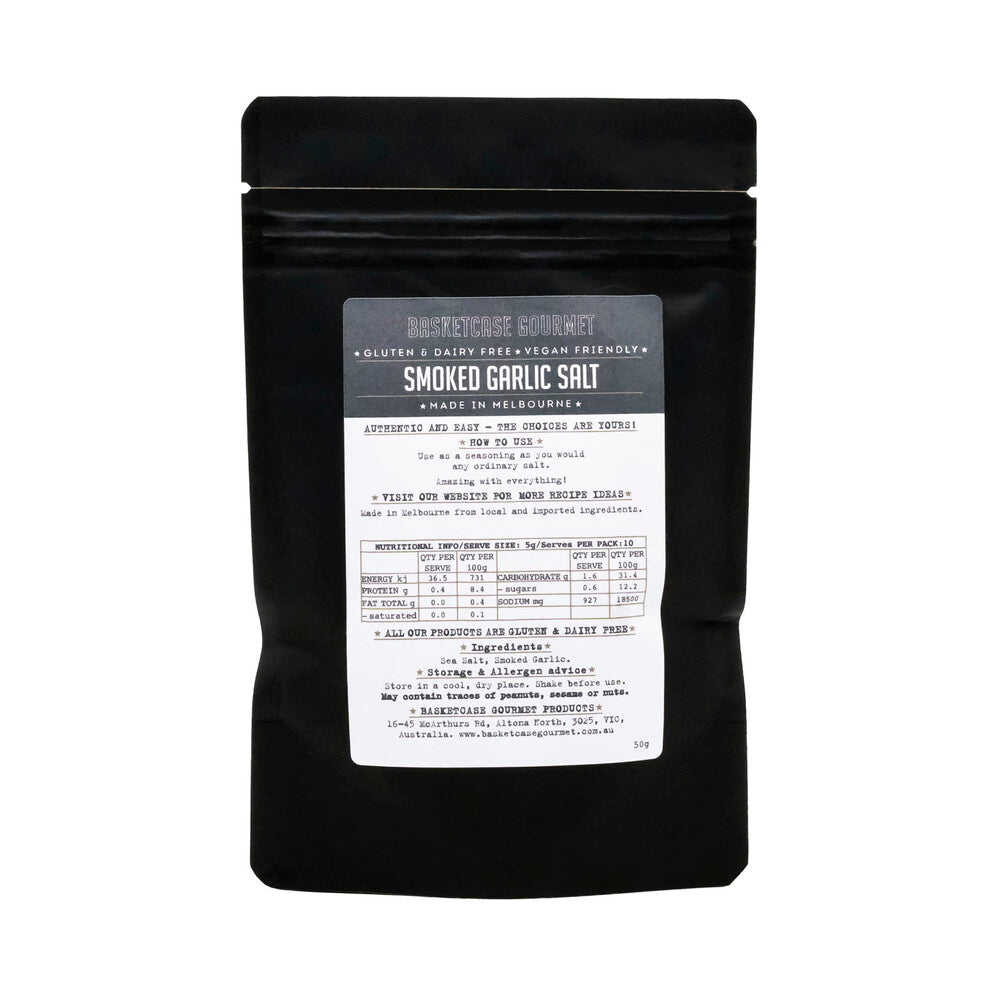 Basketcase Gourmet Refill Pouches For Spice Blends - Smoked Garlic Salt - 100g