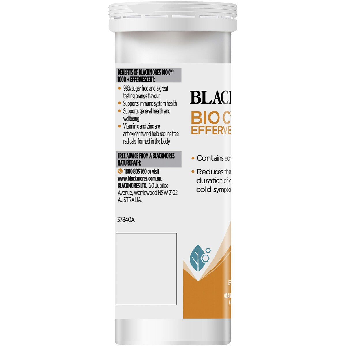 Blackmores Bio C 1000mg Echinacea + Zinc Vitamin C Effervescent Tablets 10 pack