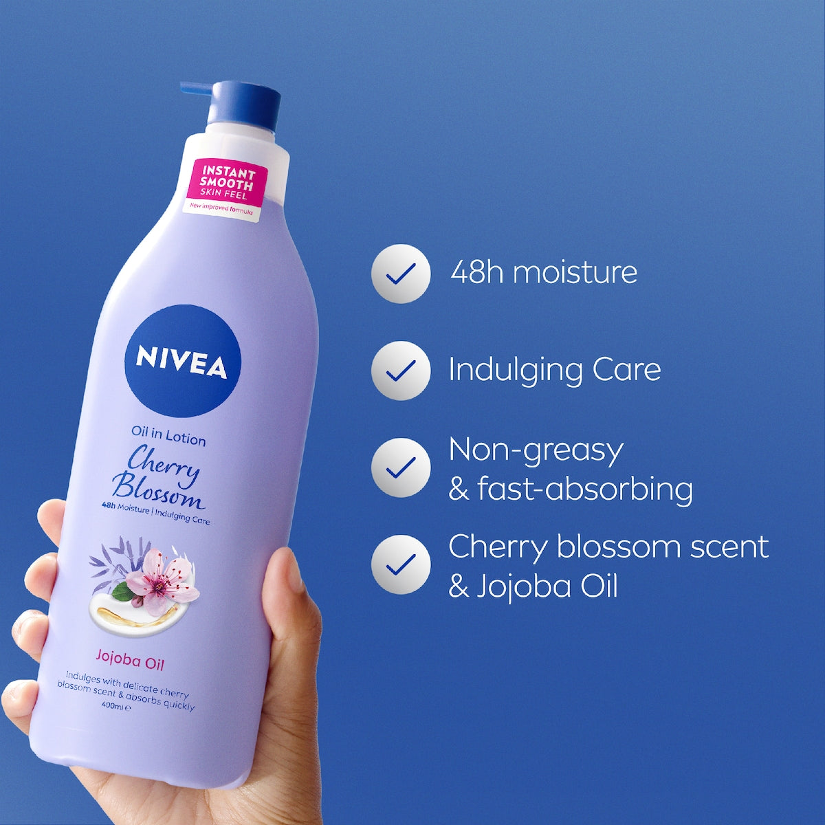 Nivea Cherry Blossom & Jojoba Oil Body Lotion 48hr Moisture 400ml