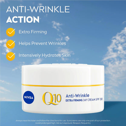 Nivea Q10 Anti Wrinkle Day Cream Anti Ageing Moisturiser Spf30 50ml