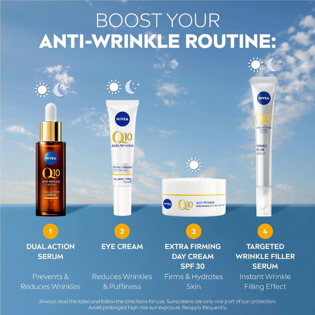Nivea Q10 Anti Wrinkle Day Cream Moisturiser Spf 30 50ml