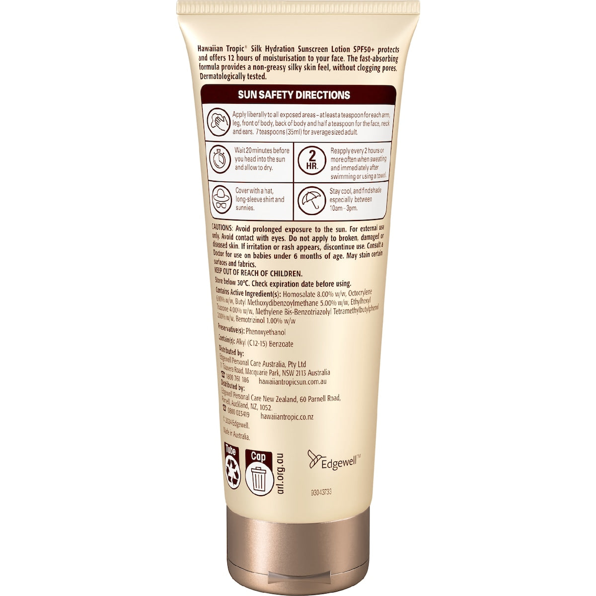 Hawaiian Tropic Spf 50+ Silk Hydration Face Sunscreen Lotion 100ml