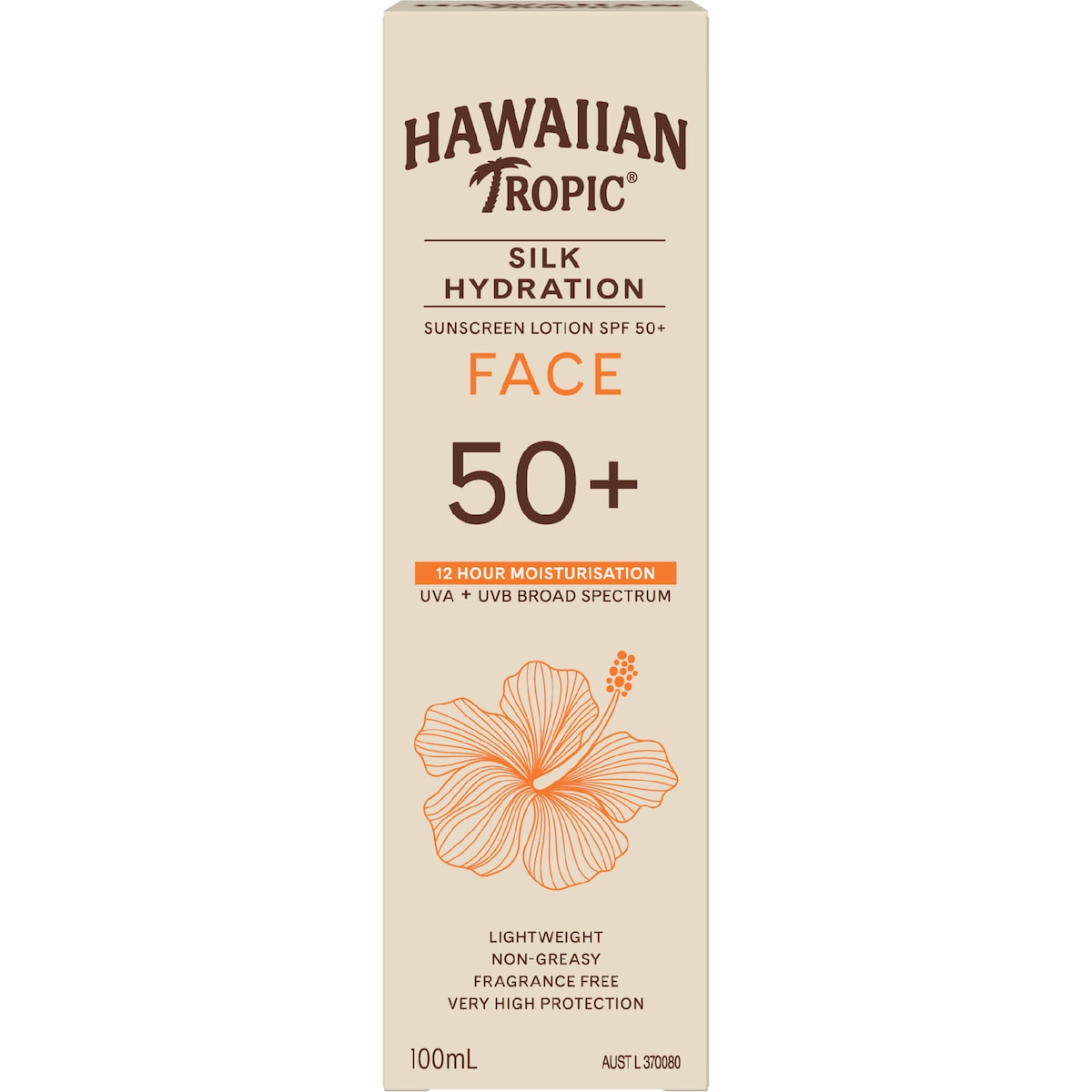 Hawaiian Tropic Spf 50+ Silk Hydration Face Sunscreen Lotion 100ml