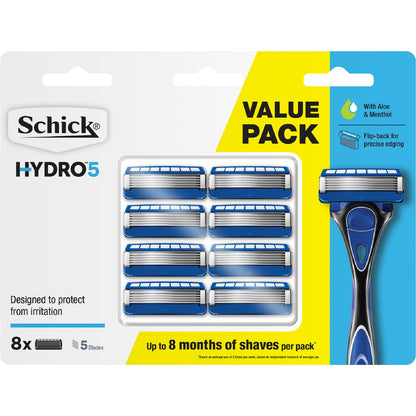 Schick Hydro 5 Blades With Gel 8 Pack