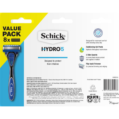 Schick Hydro 5 Blades With Gel 8 Pack