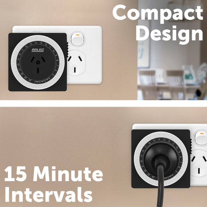 Arlec 24 Hour Compact Mechanical Timer - 10A