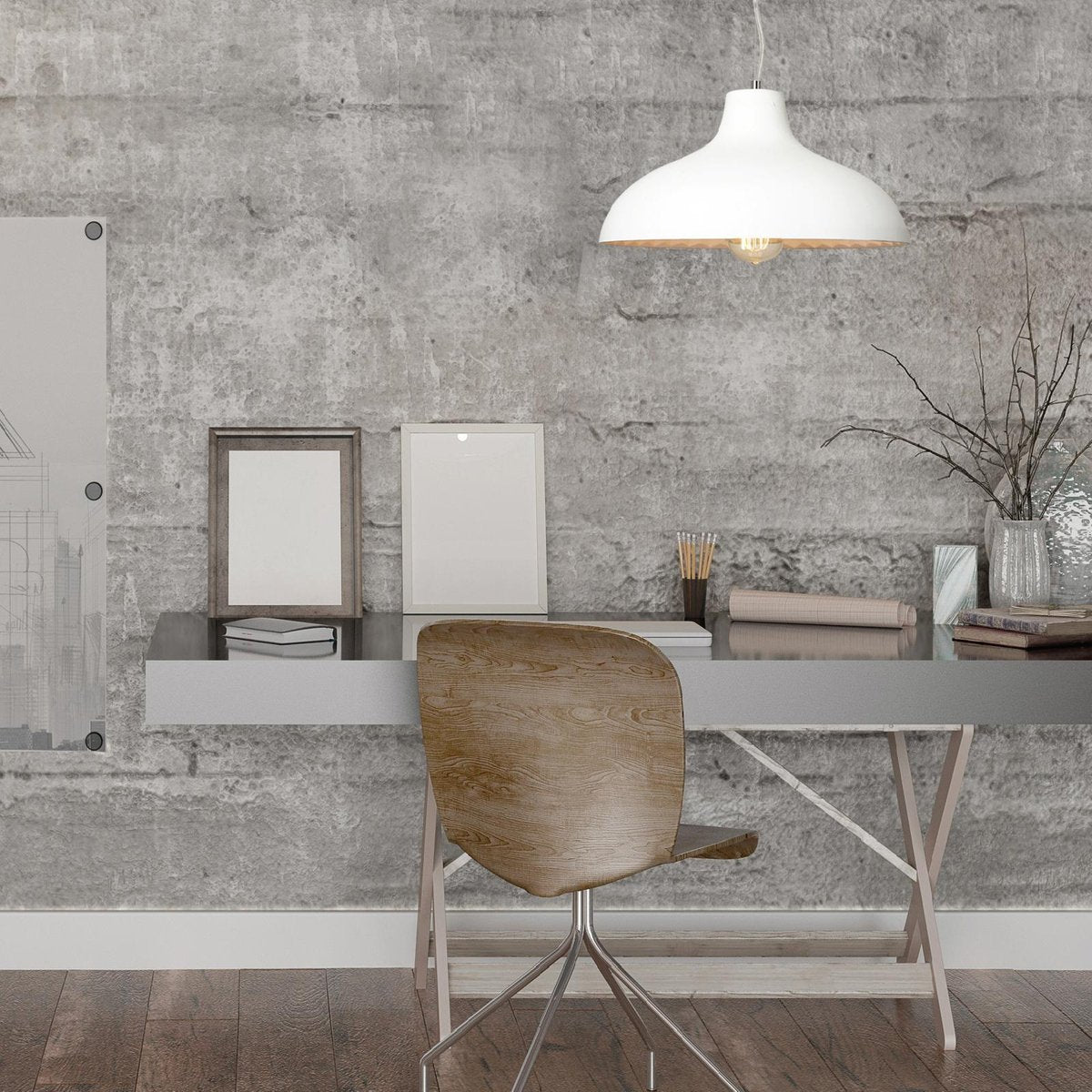 Home Design Bianco Pendant Light - Industrial Plaster - 350mm - Elegant