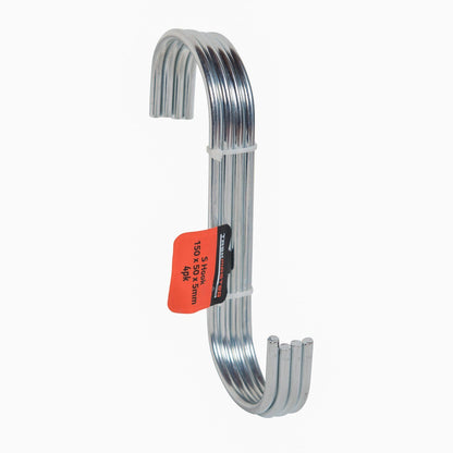 Taskmaster Steel S Hook - 150 x 50 x 5mm - 4 Pack