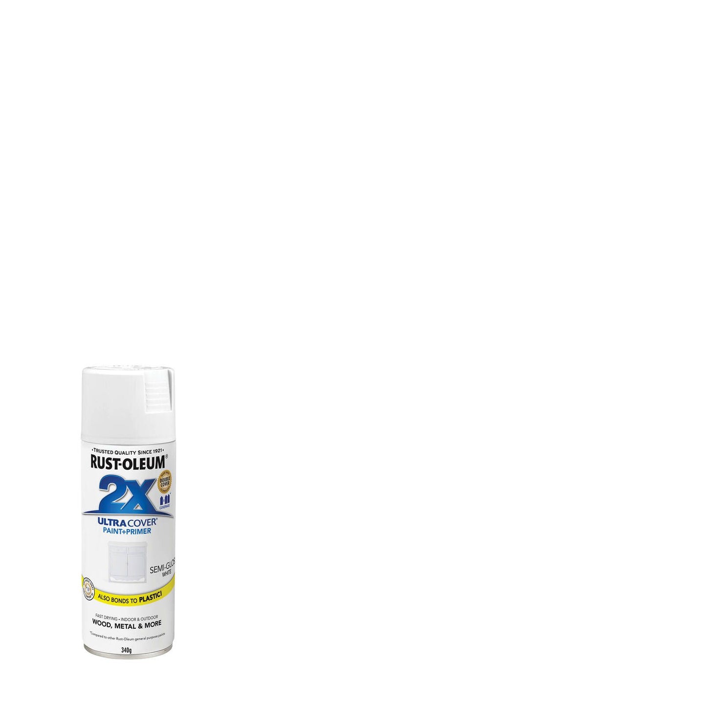 Rust Oleum 2X Ultra Cover Spray Paint - Semi Gloss White - 340g