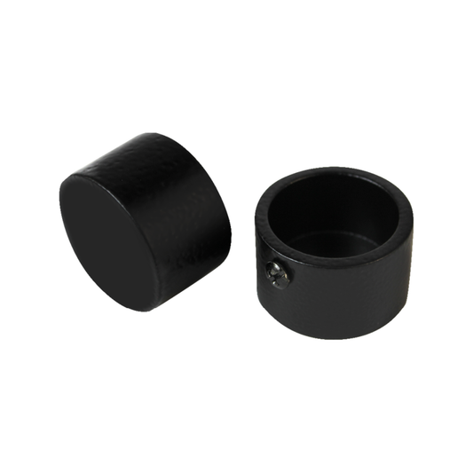 Pillar Black Curtain Rod Finial - 25mm - 2 Pack