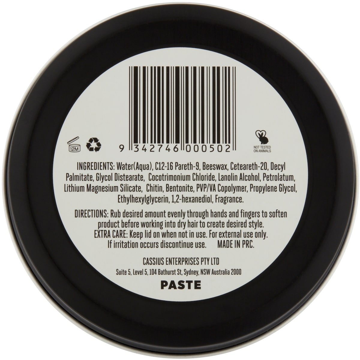 Jack The Barber Paste Mens Hair Styler Firm Hold Matte Finish 95g
