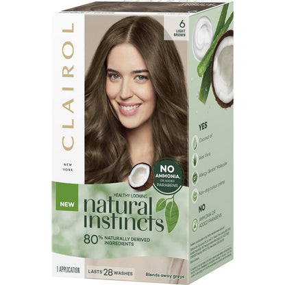 Clairol Natural Instincts Hair Colour 6 Light Brown Semi Permanent each