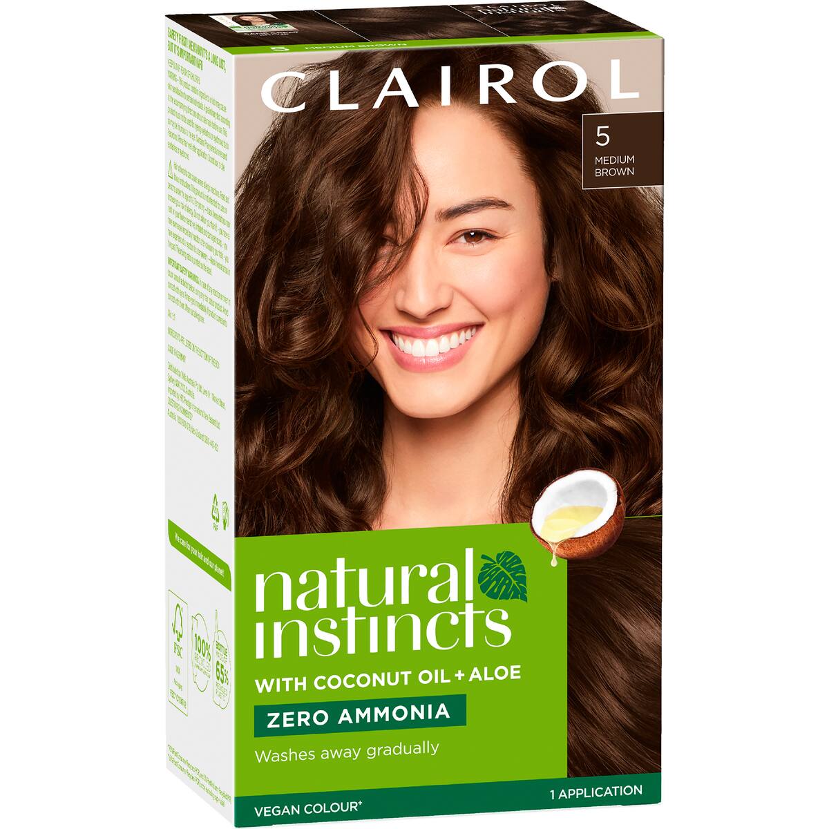 Clairol Natural Instincts Hair Colour 5 Medium Brown Semi Permanent Each