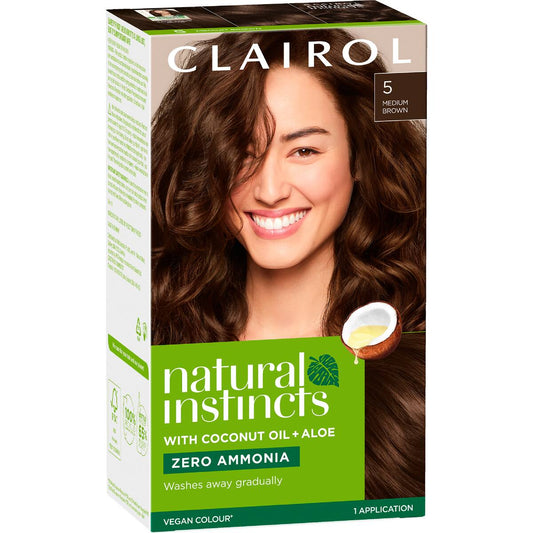 Clairol Natural Instincts Hair Colour 5 Medium Brown Semi Permanent Each