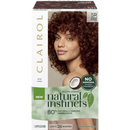 Clairol Natural Instincts Hair Colour 5R Auburn Semi Permanent each