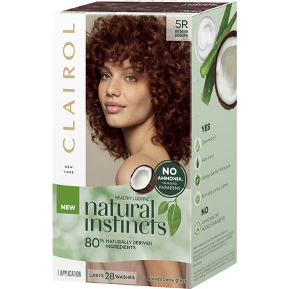 Clairol Natural Instincts Hair Colour 5R Auburn Semi Permanent each