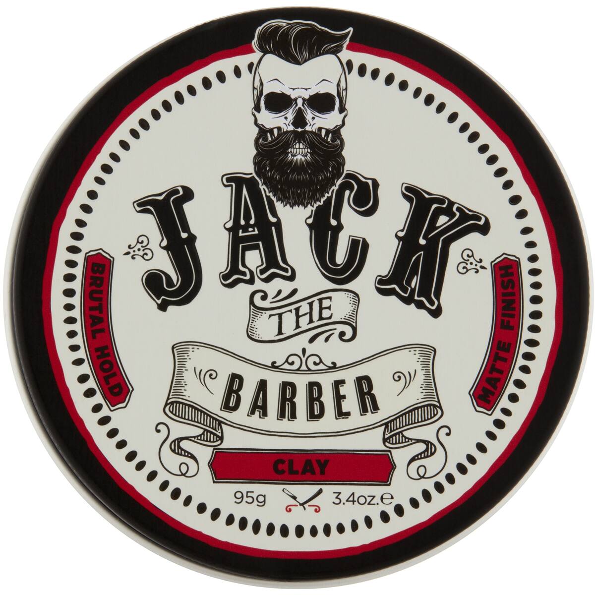 Jack The Barber Clay Mens Hair Styler Brutal Hold Matte Finish 95g