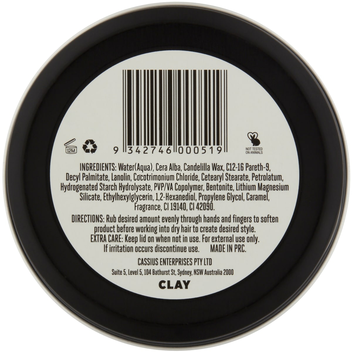 Jack The Barber Clay Mens Hair Styler Brutal Hold Matte Finish 95g