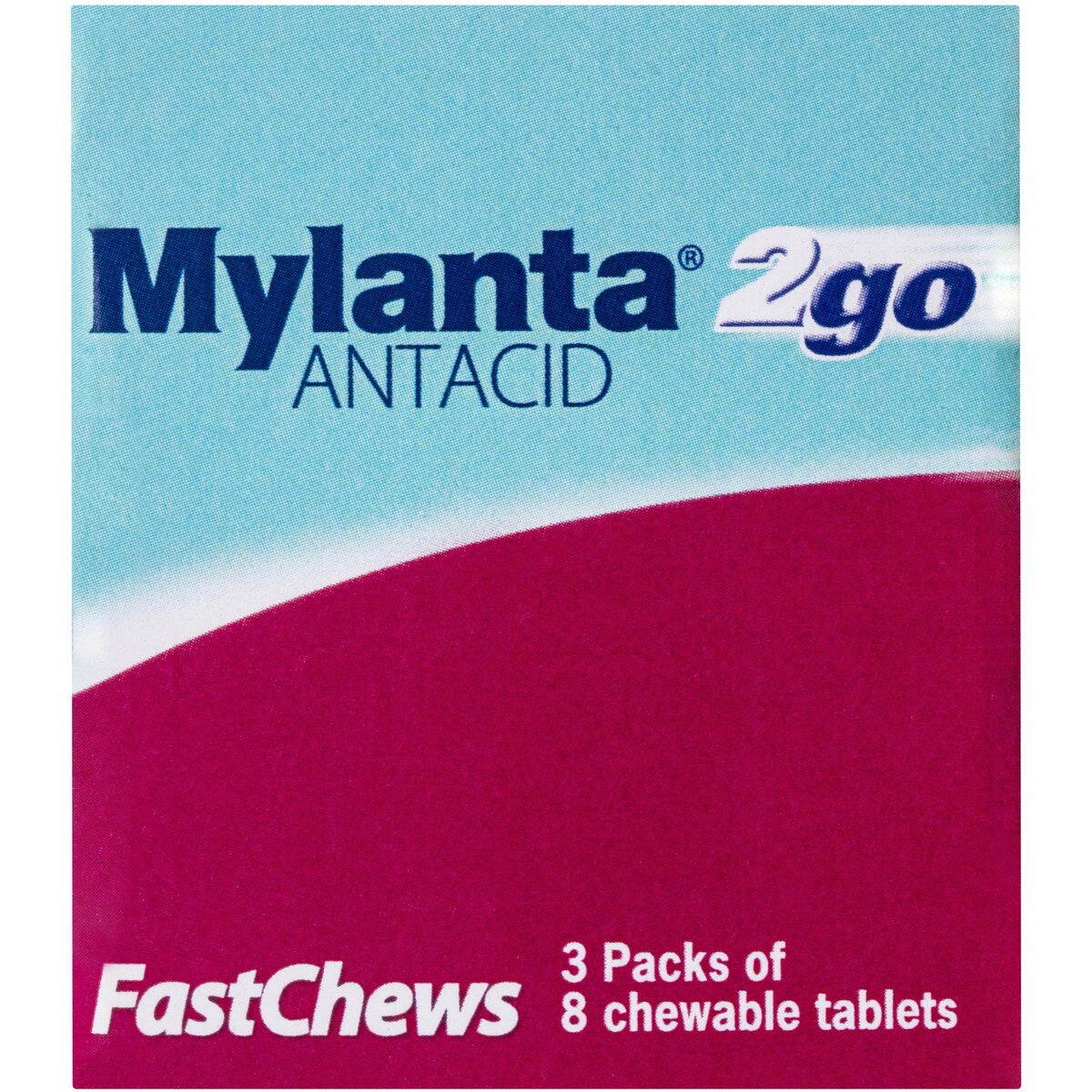 Mylanta Fastchews Antacid Tablets Mint 3 x 8 Pack