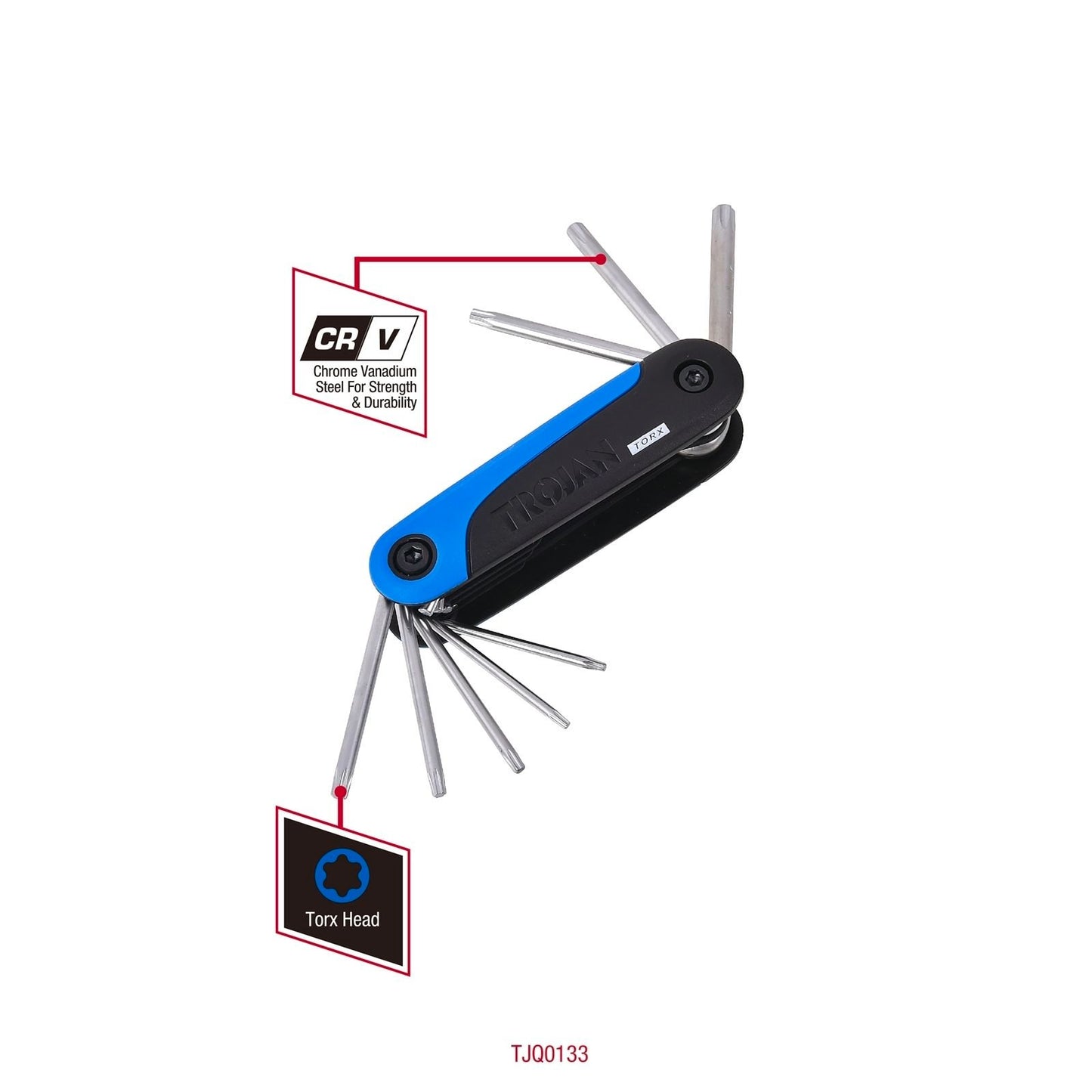 Trojan Torx Hex Key Set - 8 Piece - T9-T40 - 43 x 42 x 185mm