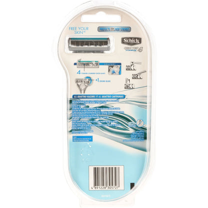 Schick Quattro 4 Titanium Razor Handle With 5 Blades Each