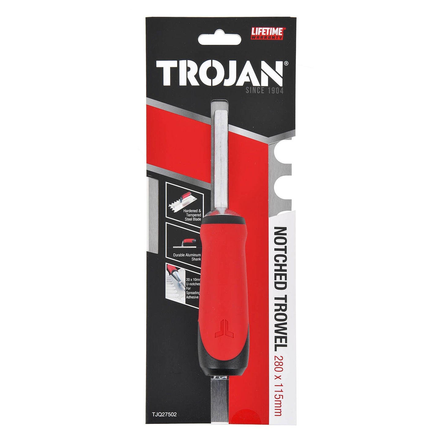 Trojan Half Rounded Notched Plaster Trowel - 280 x 115mm