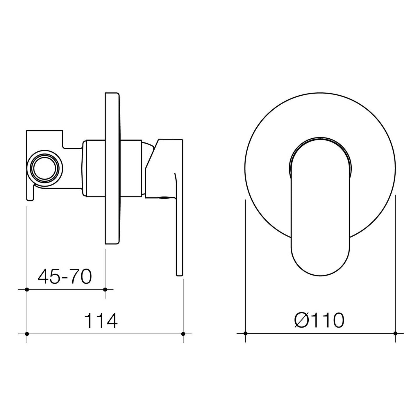 Flexispray Havana Bath Shower Mixer - 180 x 60 x 120mm - Matte Black