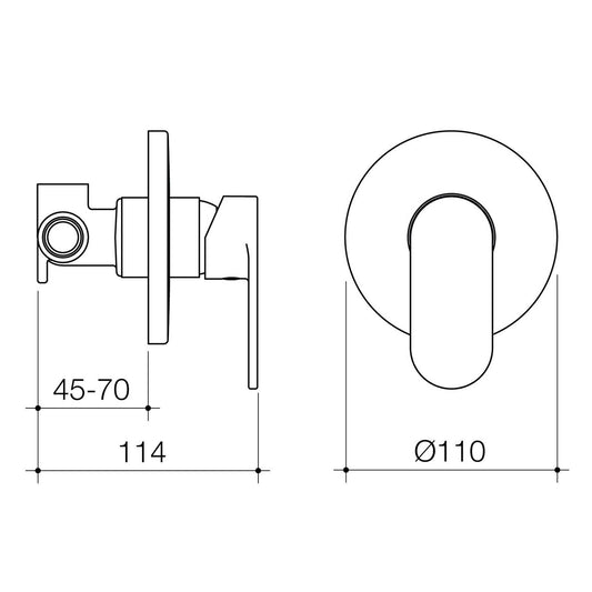 Flexispray Havana Bath Shower Mixer - 180 x 60 x 120mm - Matte Black